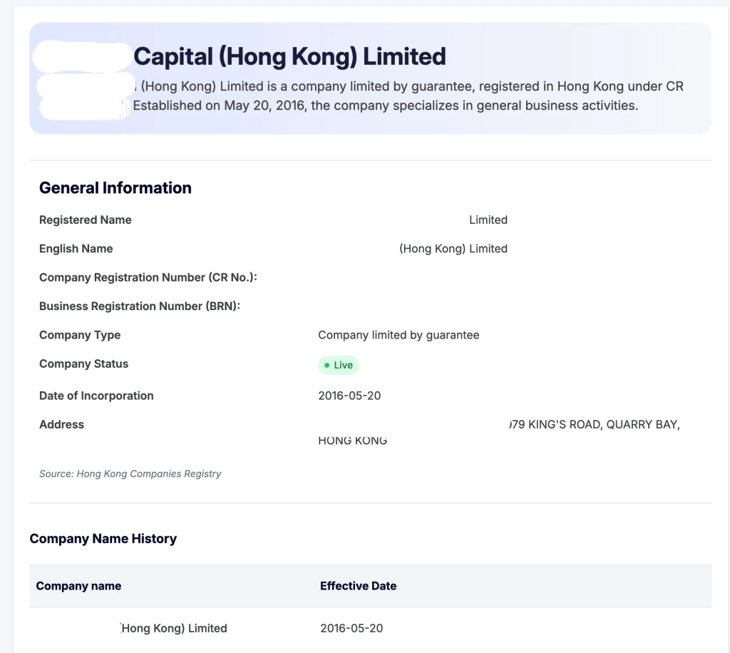 Company search hong Kong