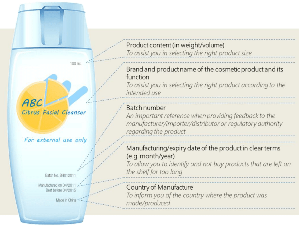 Cosmetics labelling requirements (front) - FDA Philippines