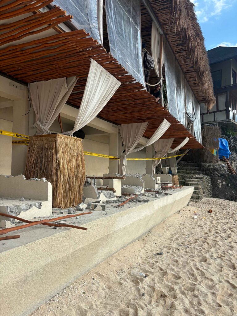 Bingin beach demolition bali