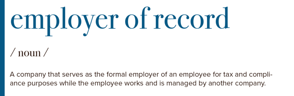 Definition of employer of record